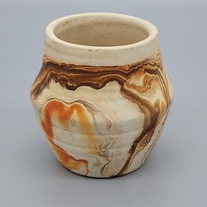 Vintage Nemadji Pottery Swirl Clay Mini Vase 2.5 " Moon Lake MN